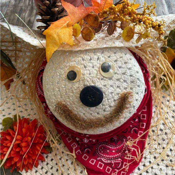 Handcrafted Fall Scarecrow Door/Wall Hanging Accents - Picture 2 of 3